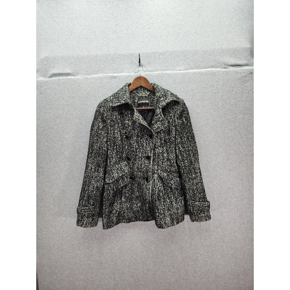 Express Womens Tweed Double-Breasted Peacoat - Size XS